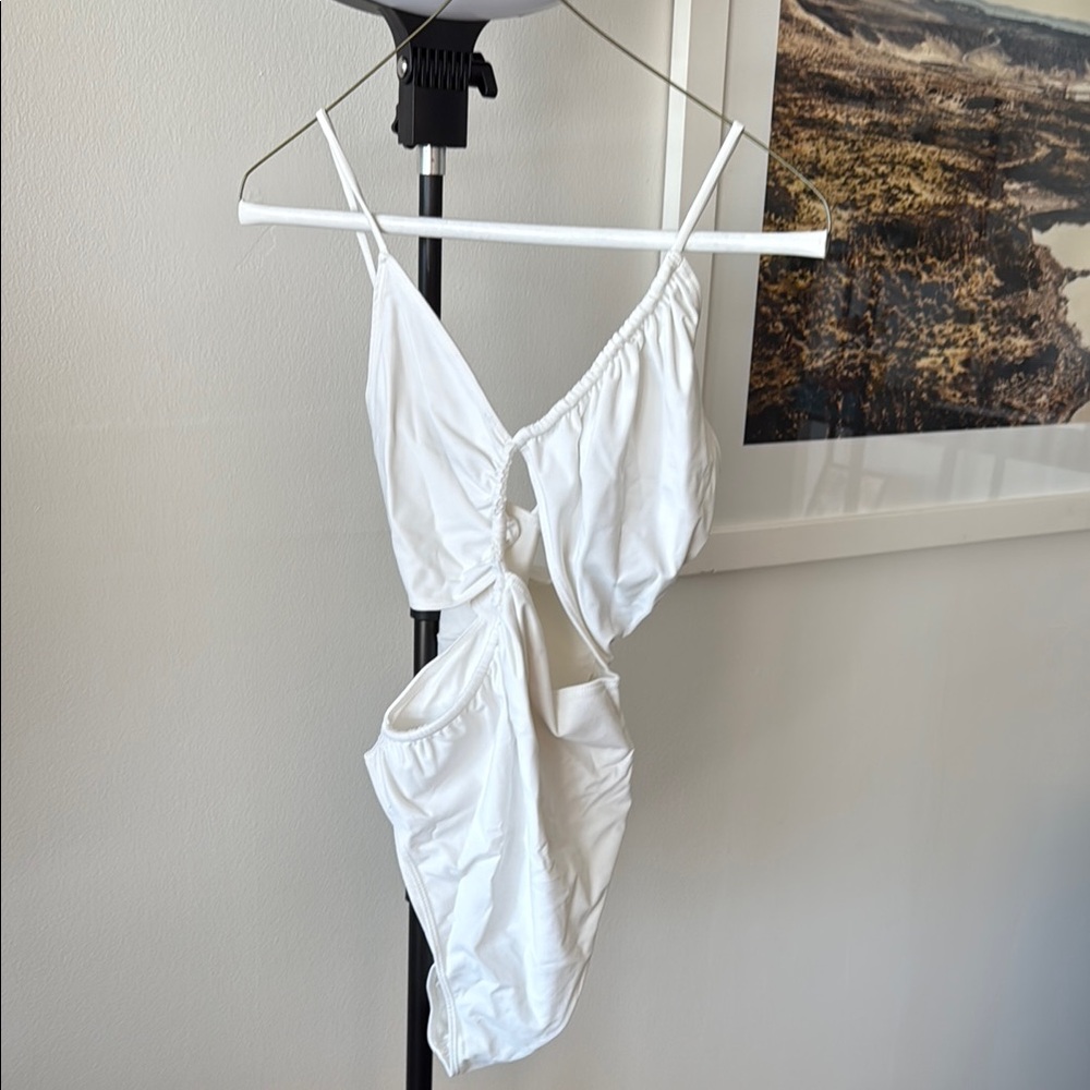 White Cutout Swimsuit